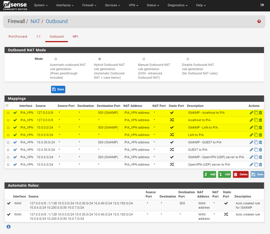 newshosting vpn setup of pfsense