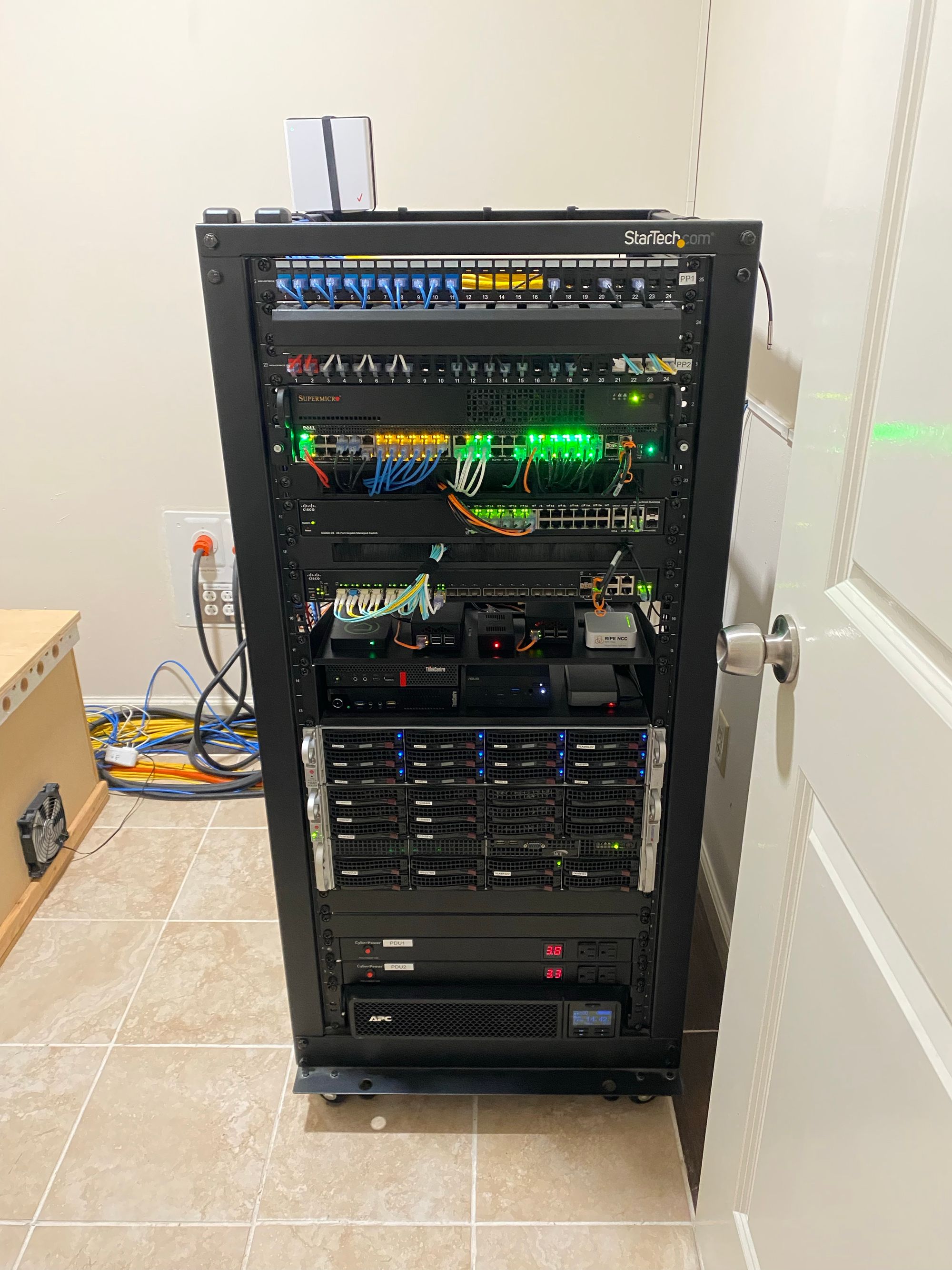 networking - cabinet rack that holds computer, router, and wires - Super  User